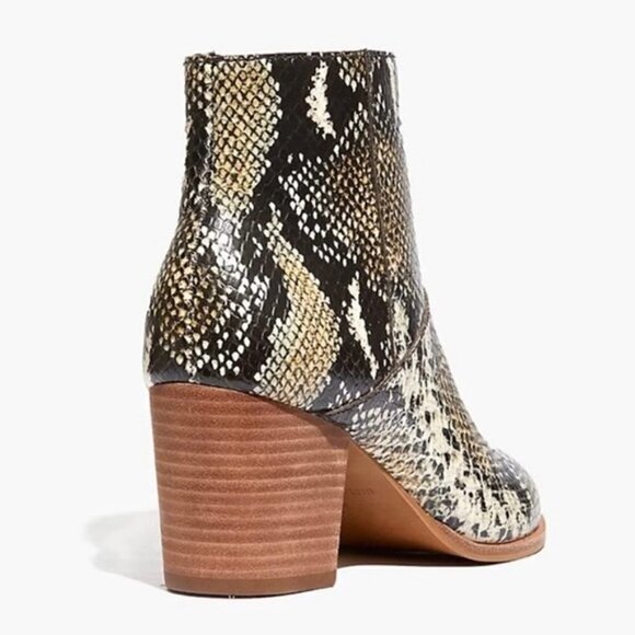NWT Madewell Ankle Boots in Snake Embossed Leather - Size 5.5 - Picture 3 of 4